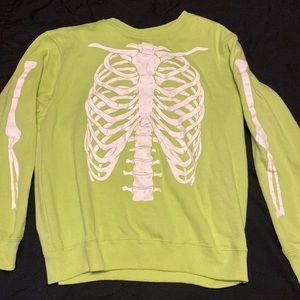 Lime green bones sweatshirt